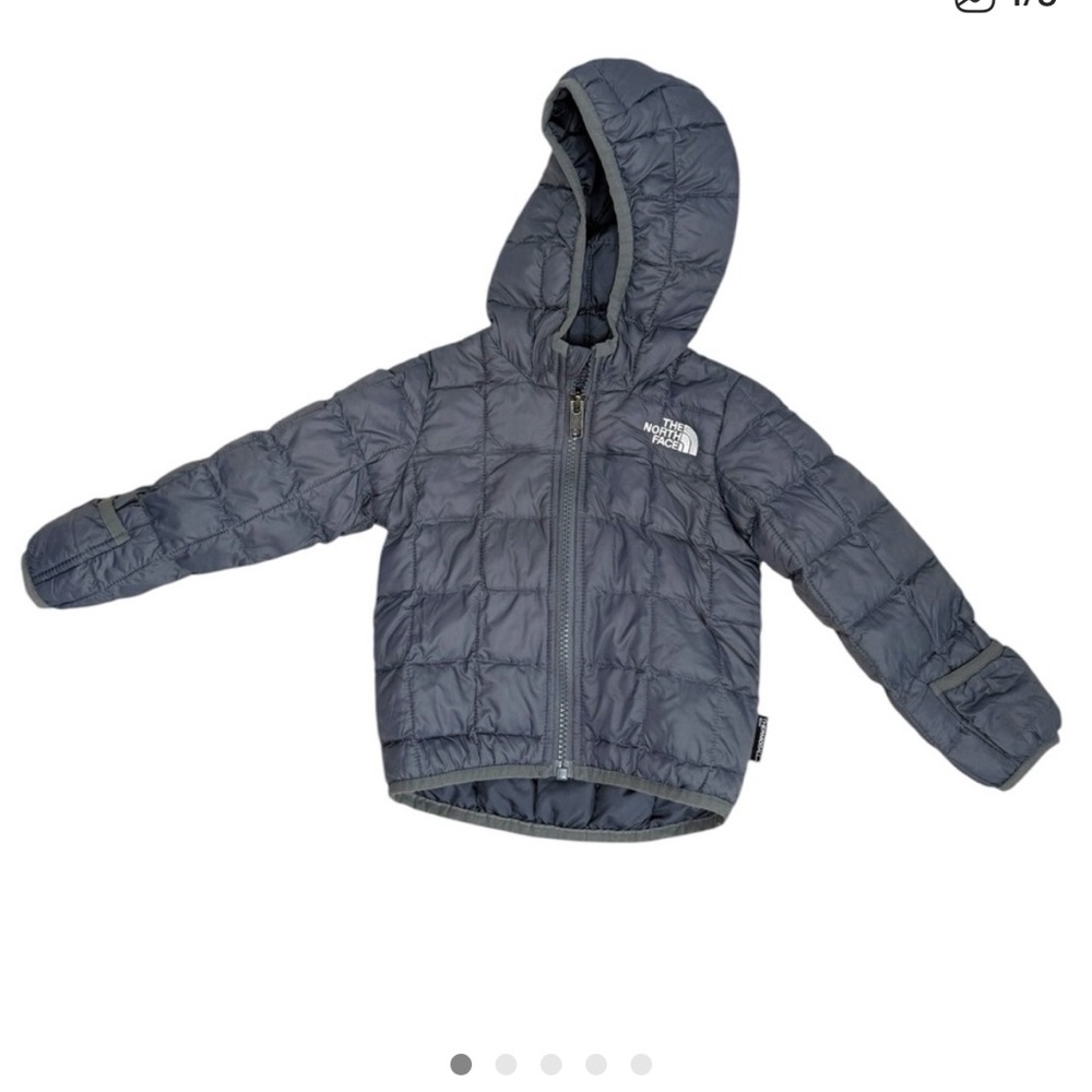 THE NORTH FACE Dark Gray Quilted Thermoball Coat Size 6-12M
